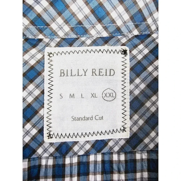 Billy Reid Standard Cut Size 2XL Men's Green White Burgundy Trim Spread Collar - Picture 4 of 11